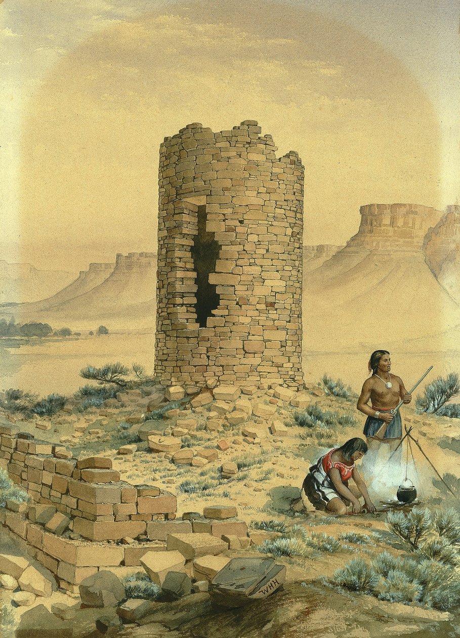 Antica torre rotonda in pietra da William Henry Holmes
