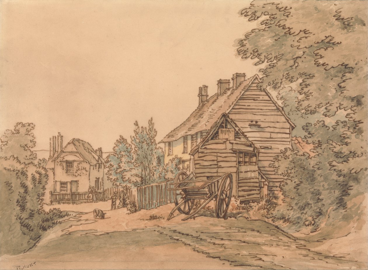 Una strada in un villaggio di campagna da William Henry Hunt