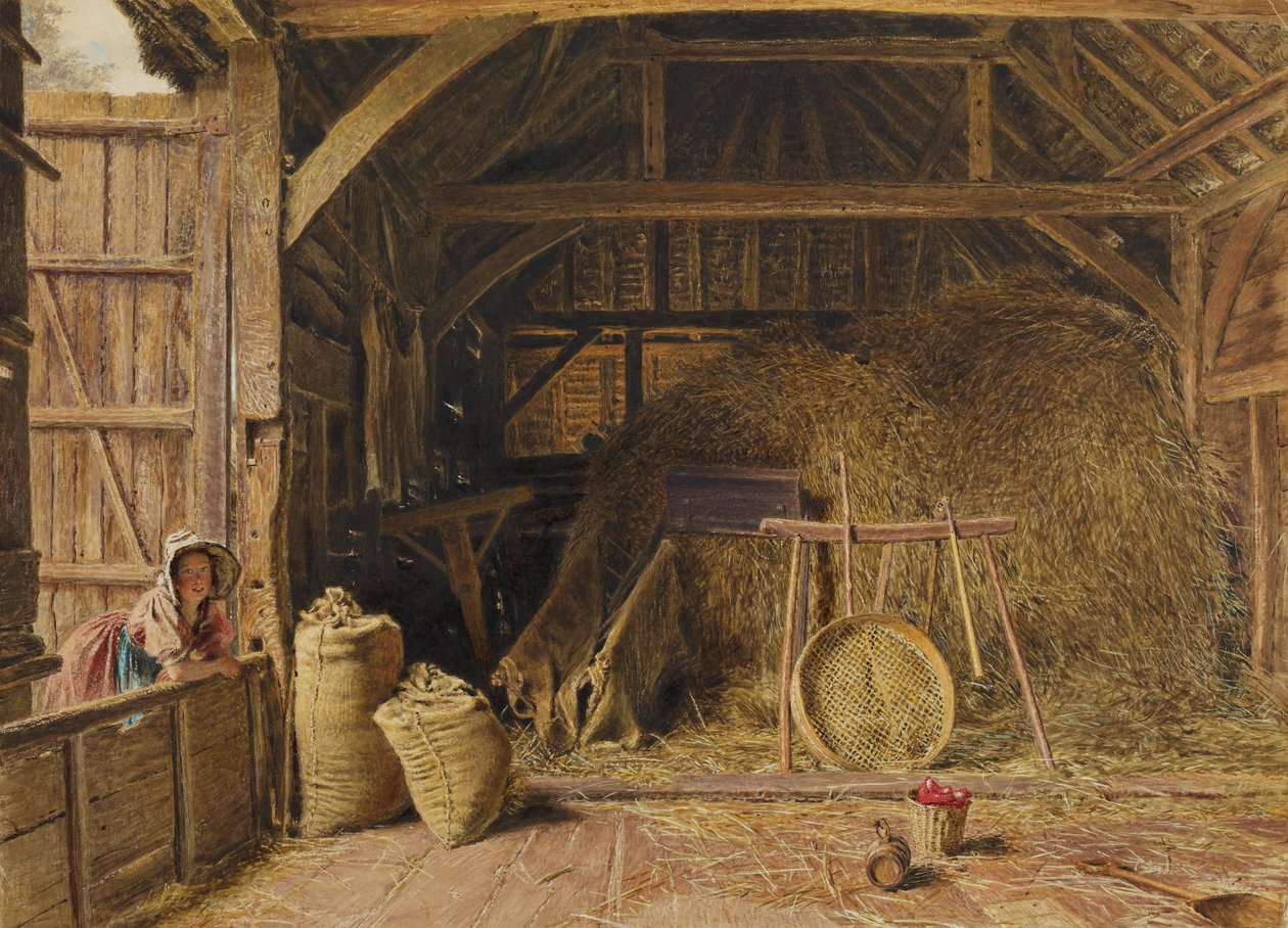 Interno di un fienile da William Henry Hunt