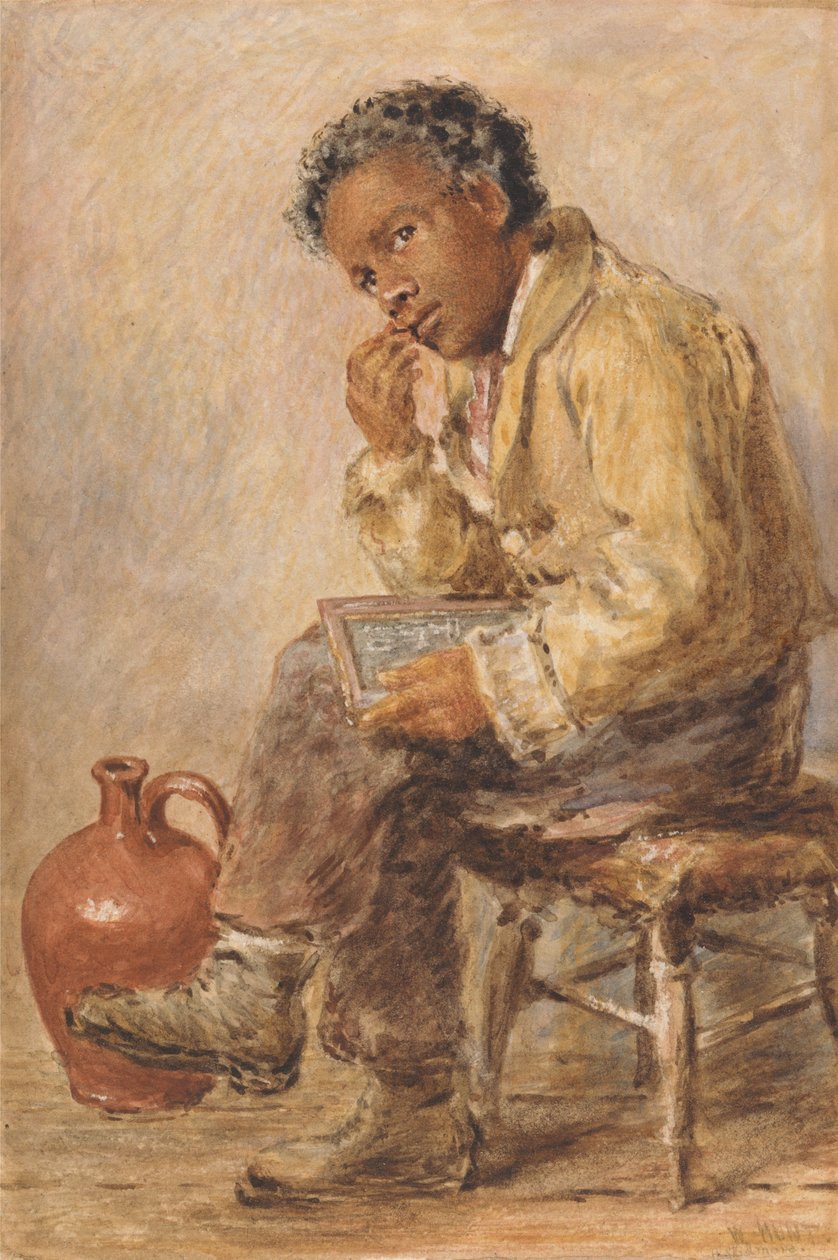 Ritratto di un giovane con una lavagnetta da William Henry Hunt