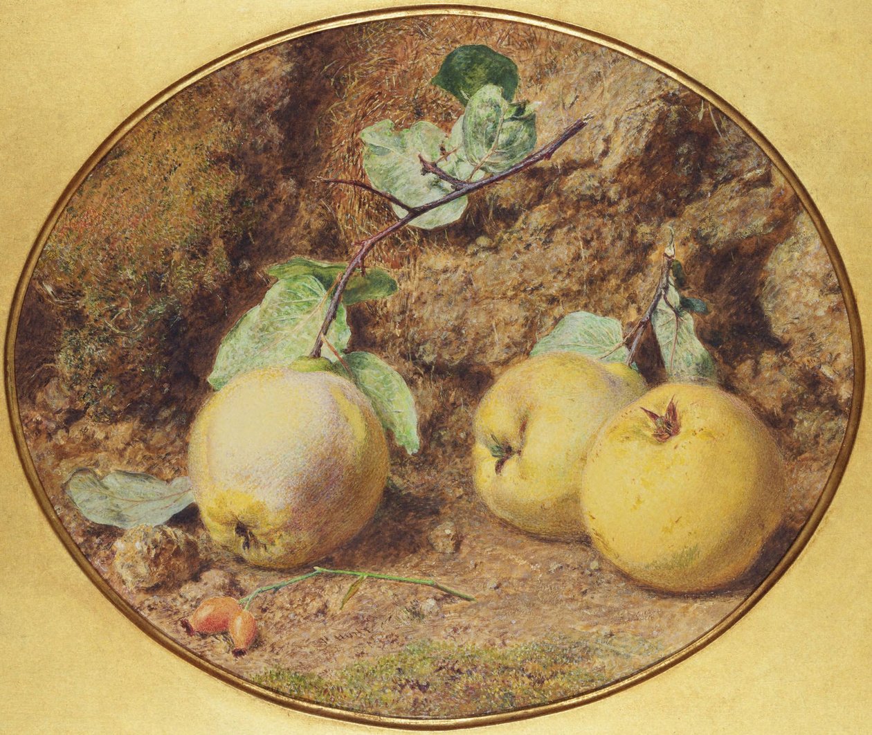 Mele cotogne e bacche di biancospino da William Henry Hunt