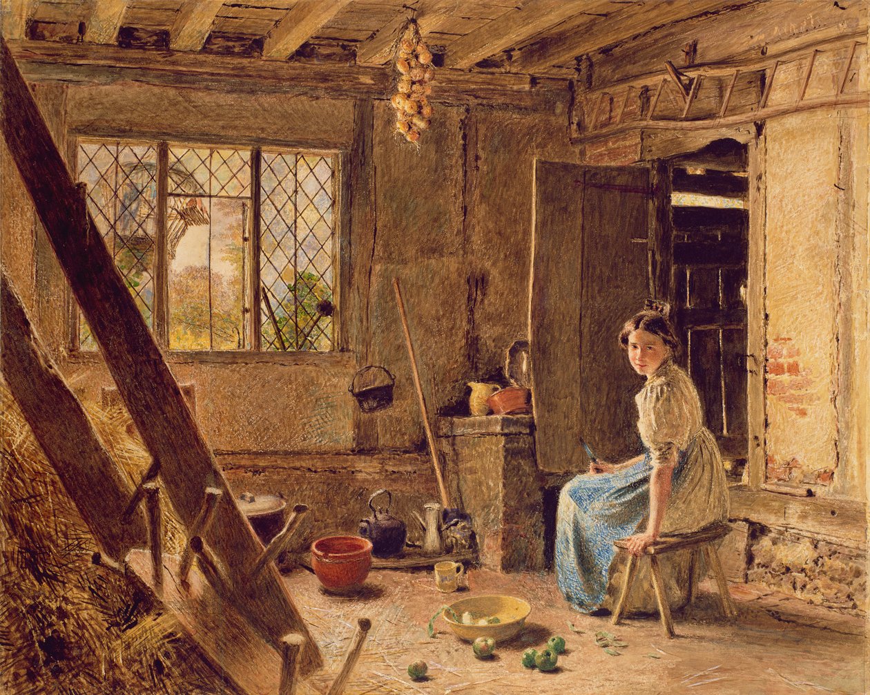 La cameriera e la gazza, un interno di cottage a Shillington, Bedfordshire, 1834 da William Henry Hunt