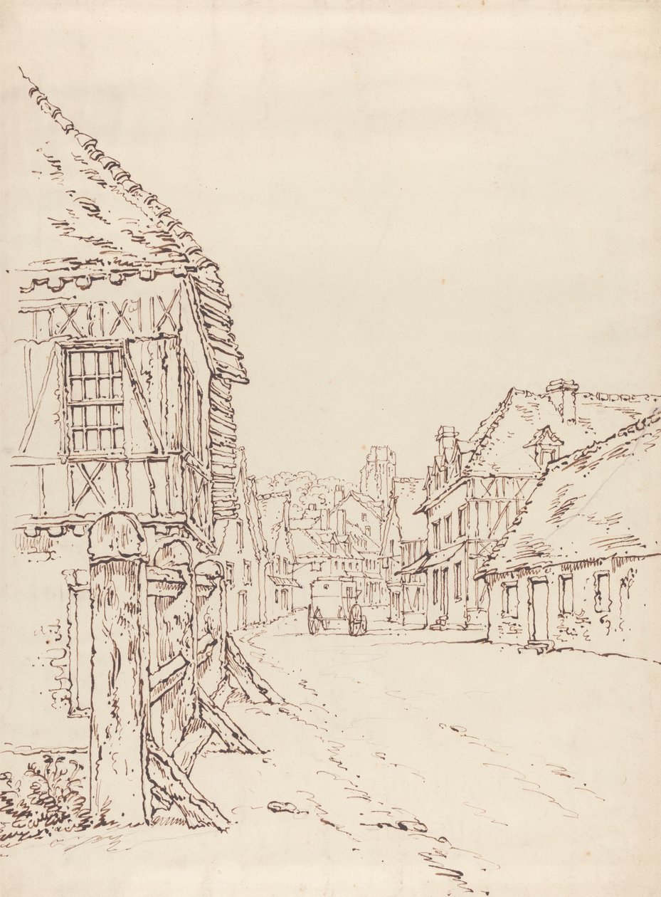 Vista di una strada in una città francese da William Henry Hunt
