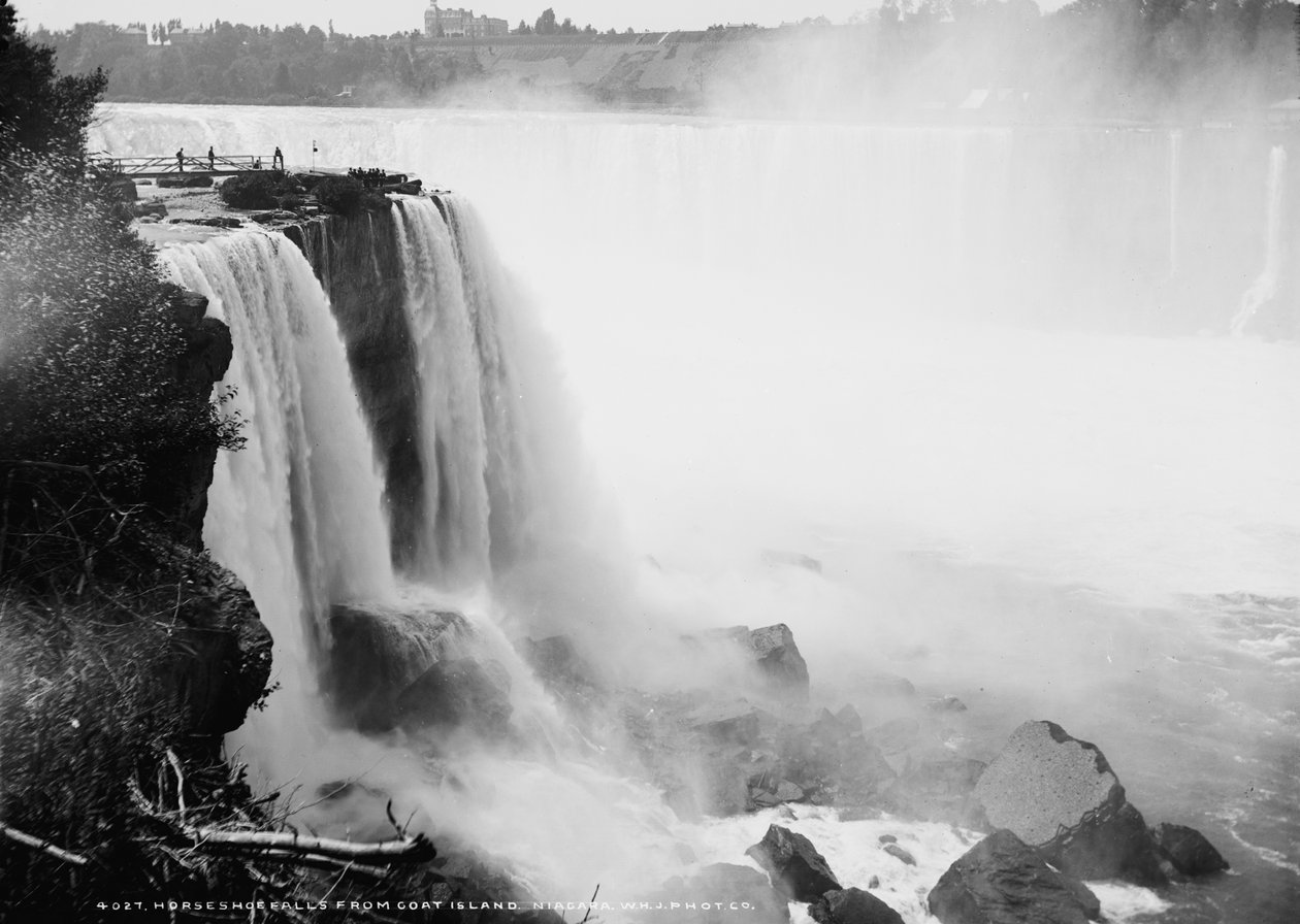 Cascate a ferro di cavallo da Goat Island, Niagara, c.1880-97 da William Henry Jackson