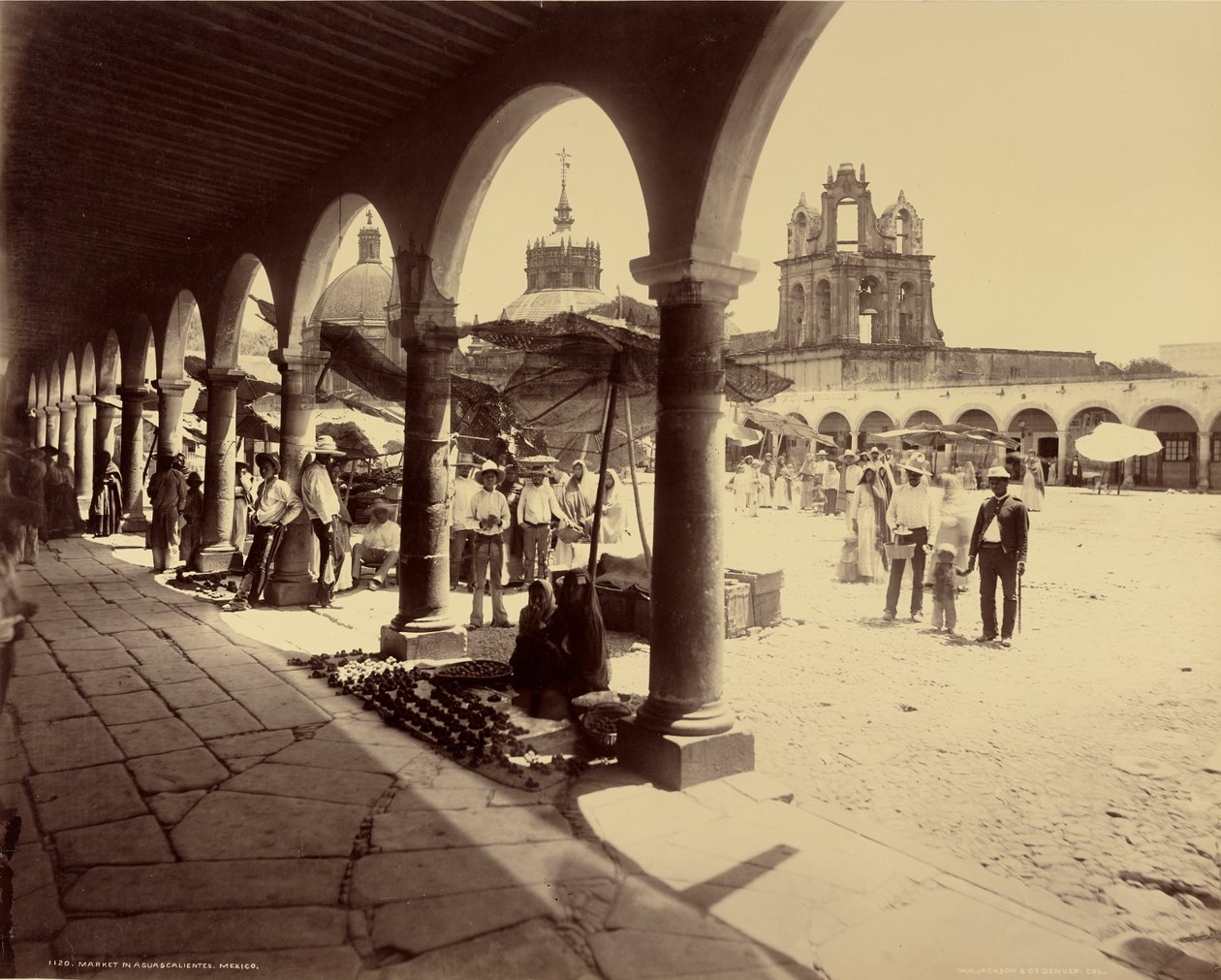 Mercato ad Aguascalientes, Messico da William Henry Jackson