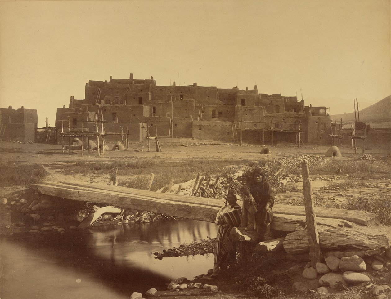 Pueblo de Taos, New Mexico settentrionale, Ferrovia Denver e Rio Grande da William Henry Jackson