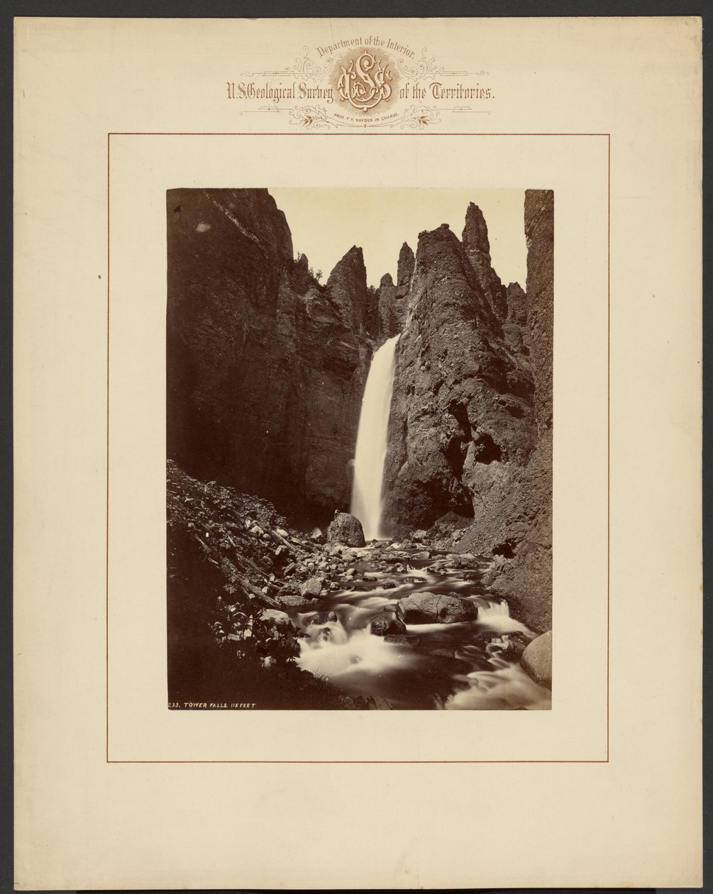Cascate Tower, 115 piedi da William Henry Jackson