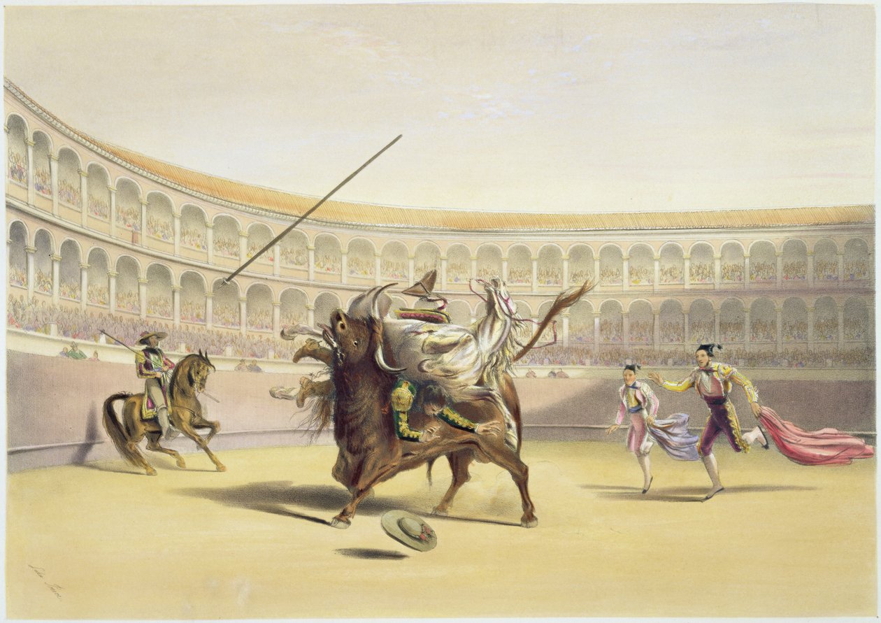 Il toro che lancia il picador e il cavallo, 1865 da William Henry Lake Price