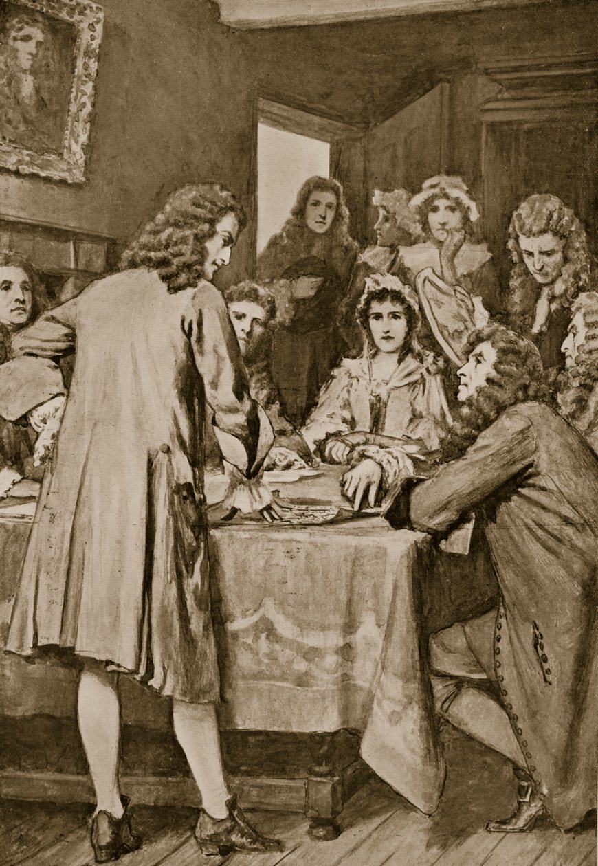 Paterson spiega il piano Darien a Edimburgo, 1694, illustrazione da 