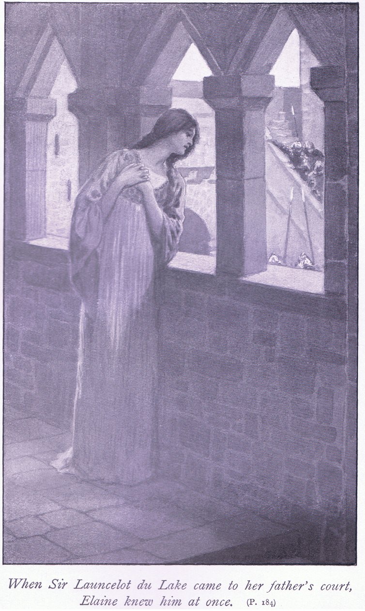Quando Sir Launcelot du Lake arrivò alla corte di suo padre, Elaine lo riconobbe subito da William Henry Margetson