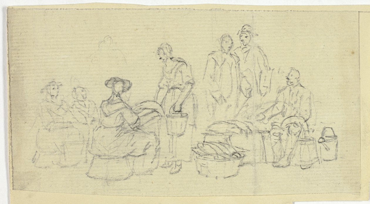 Scena del mercato del pesce da William Henry Pyne