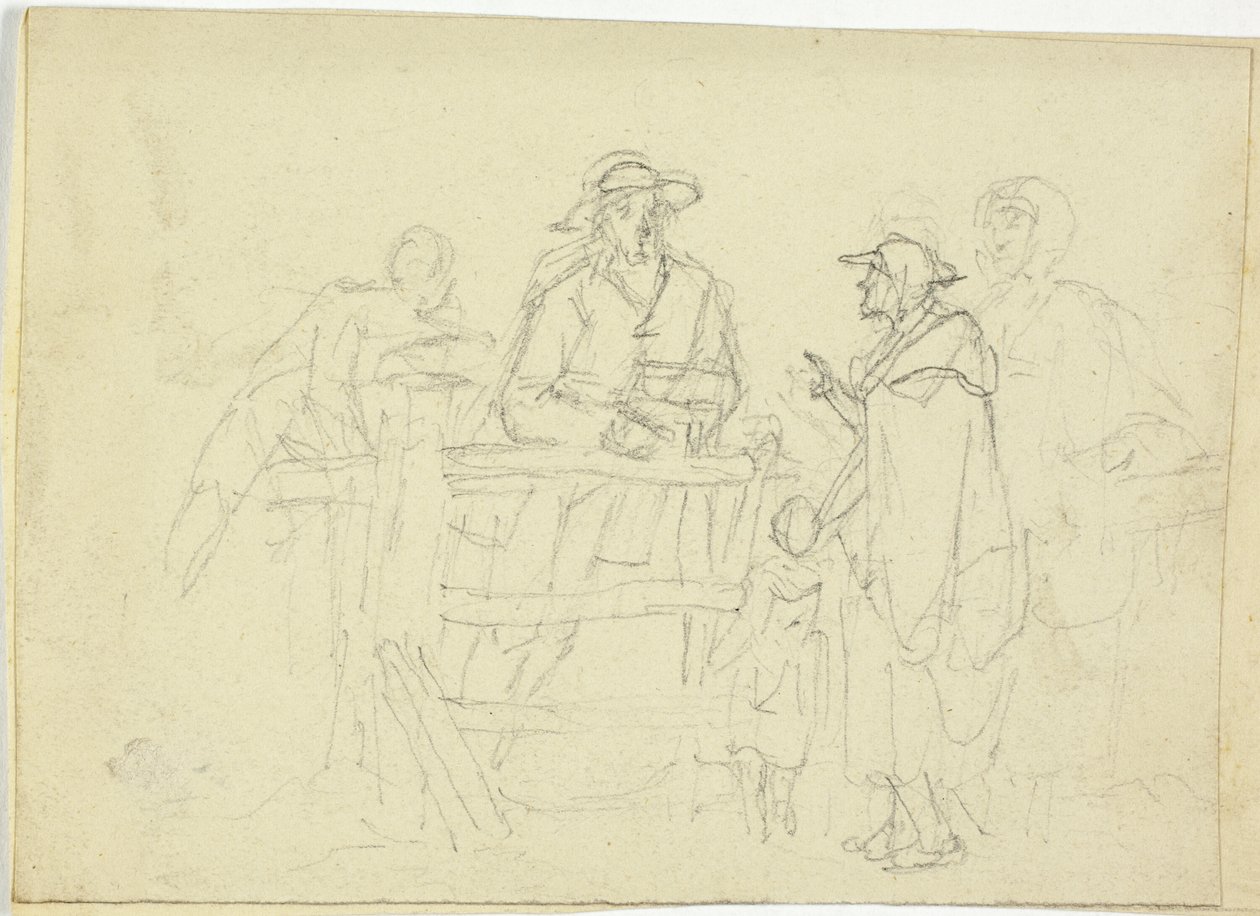 Quattro figure a una staccionata da William Henry Pyne