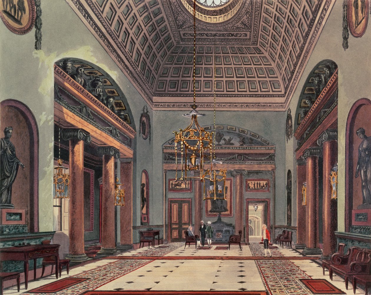 La sala d'ingresso, Carlton House da Pynes Royal Residences, 1818