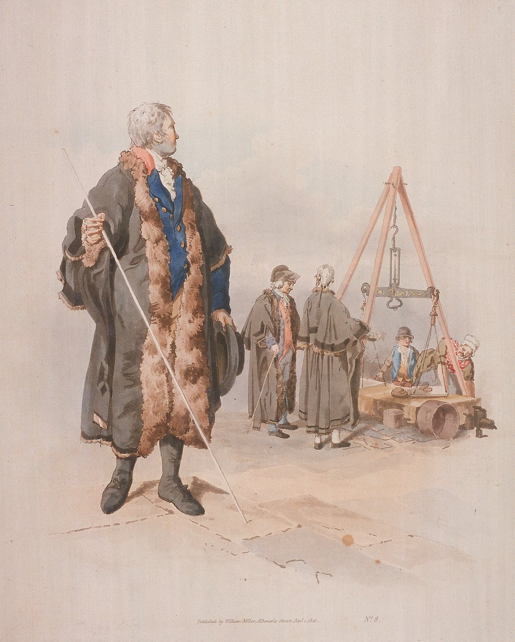 Ward Beadle in costume civico, con un bastone, a un Wardmote Inquest da William Henry Pyne