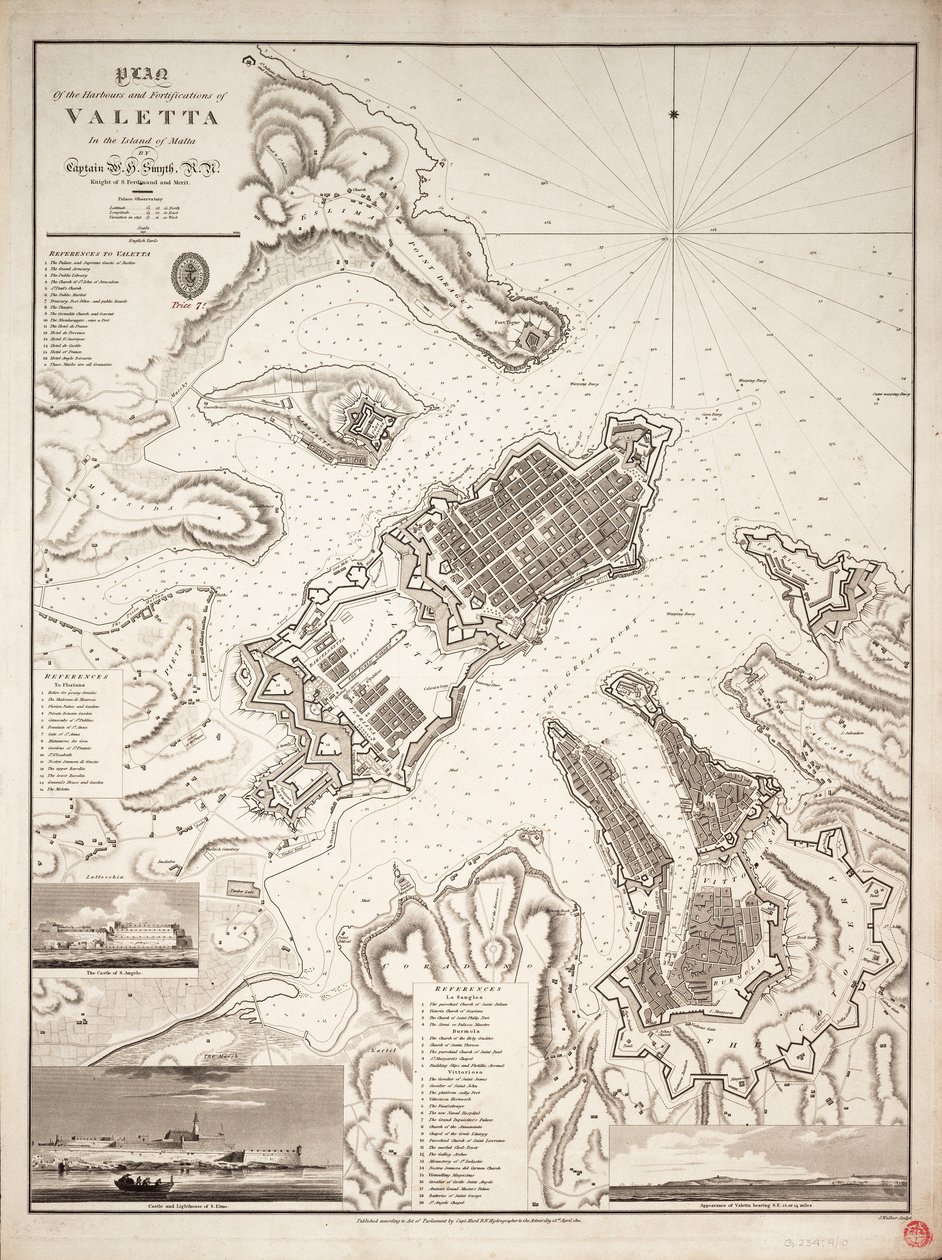 Piano dei porti e delle fortificazioni di Valetta nell