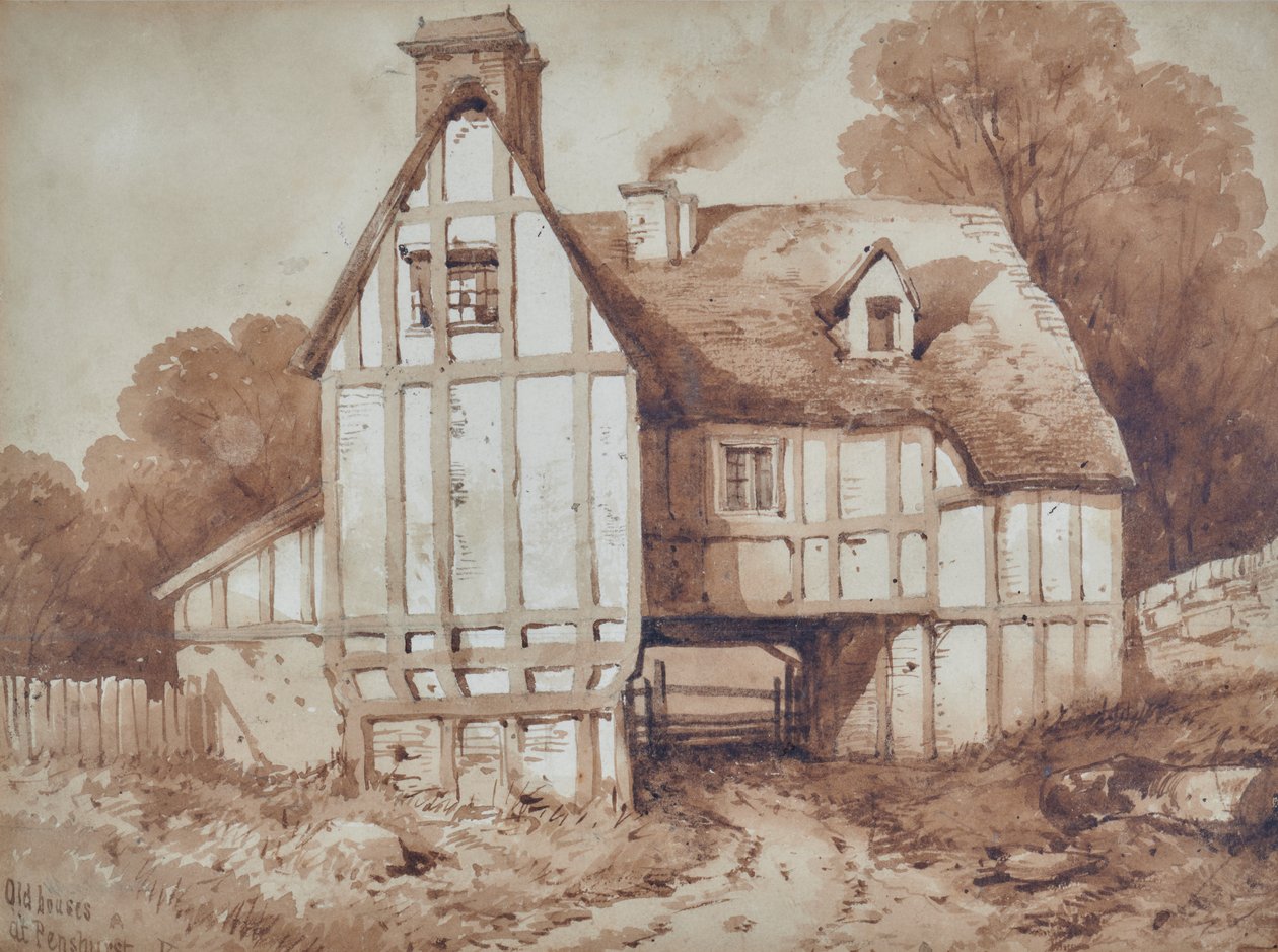Vecchie case a Penshurst, Kent da William Henry Stothard