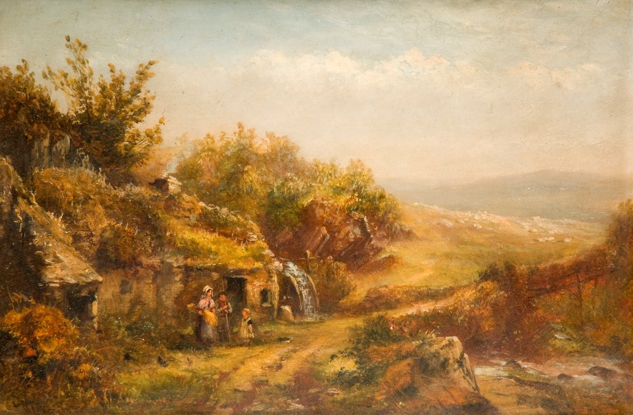 Cottage e ruota del mulino da William Henry Vernon