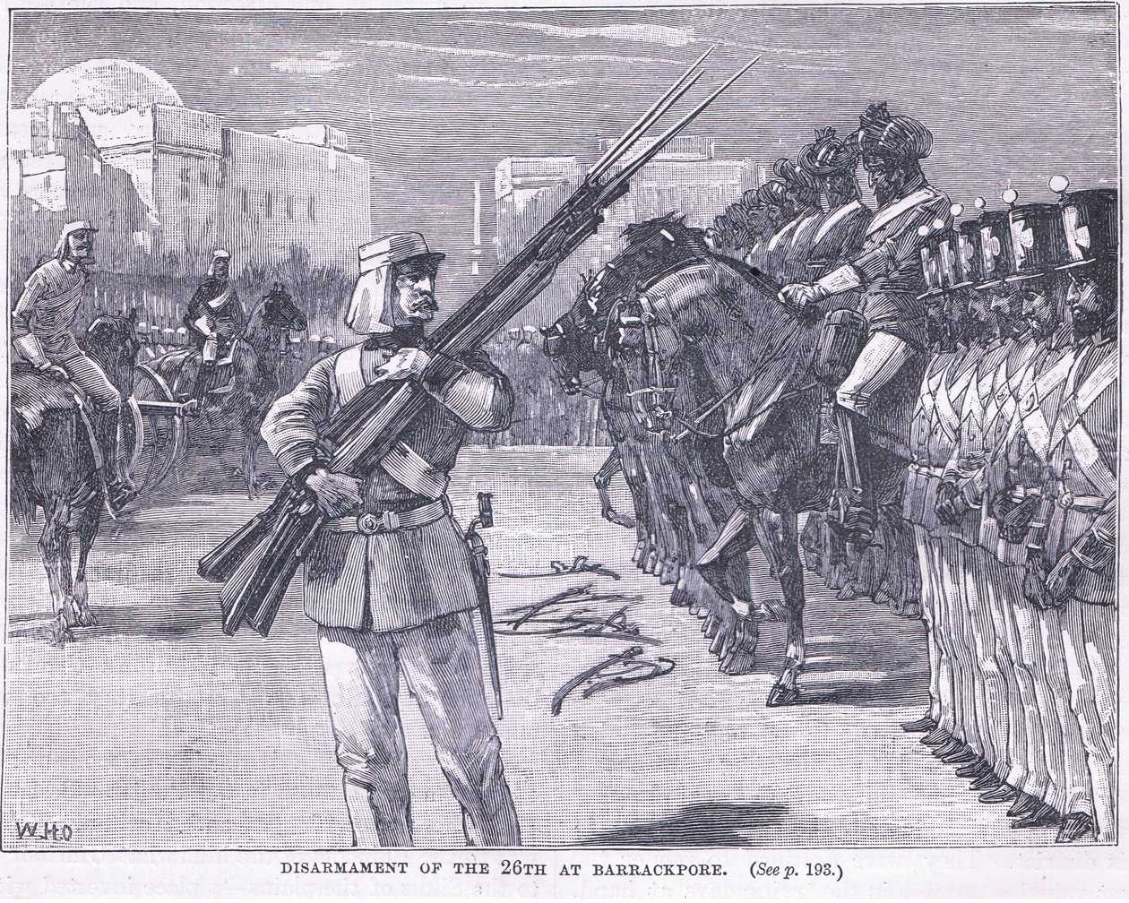Disarmo del 26° a Barrackpore, 1857 AD da William Heysham Overend
