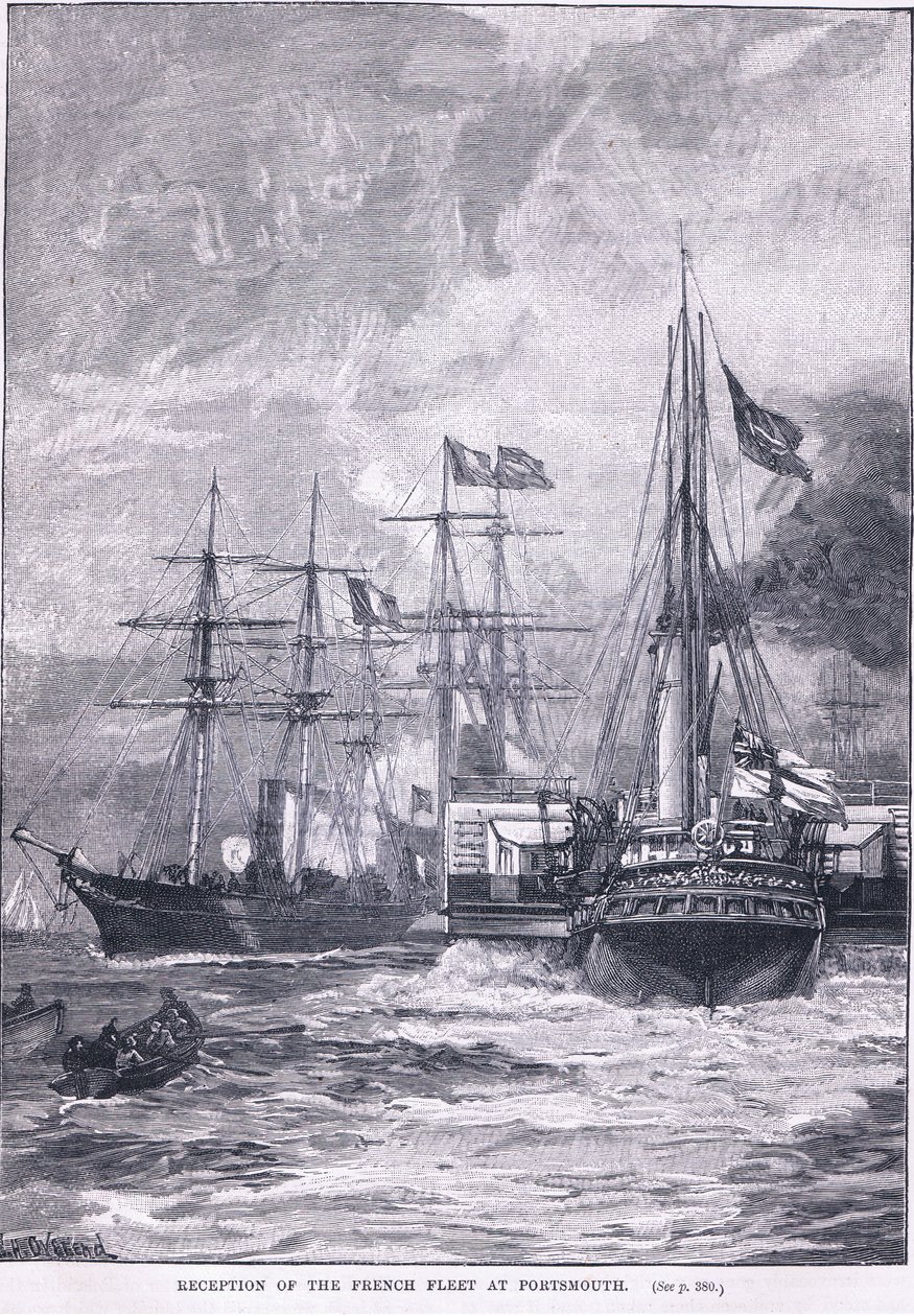 Accoglienza della flotta francese a Portsmouth 1865 d.C. da William Heysham Overend