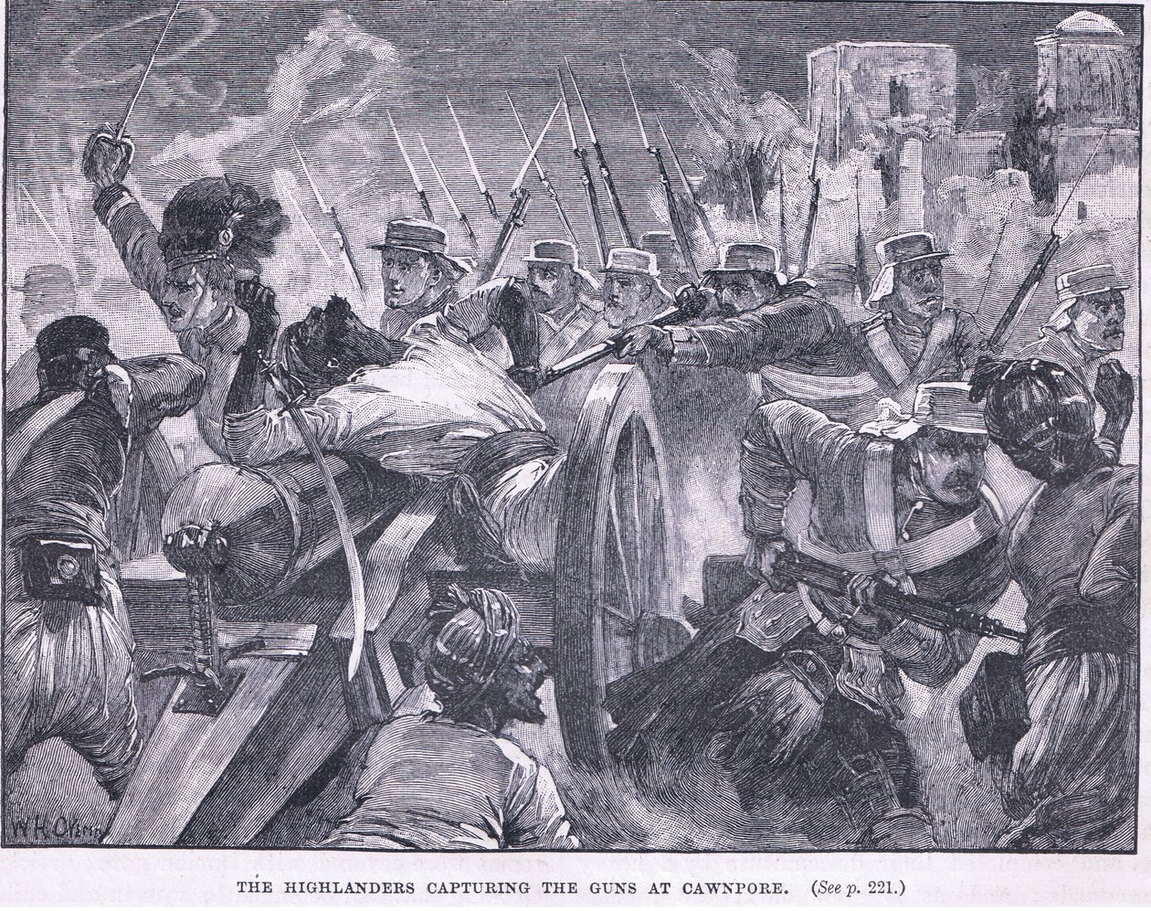 Gli Highlanders catturano Cawnpore 1857 d.C. da William Heysham Overend