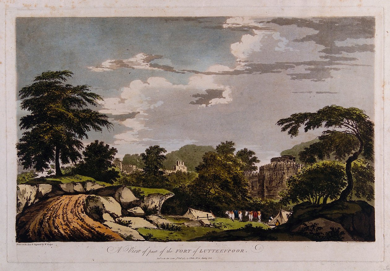 Vista di una parte del forte di Lutteefpoor da William Hodges