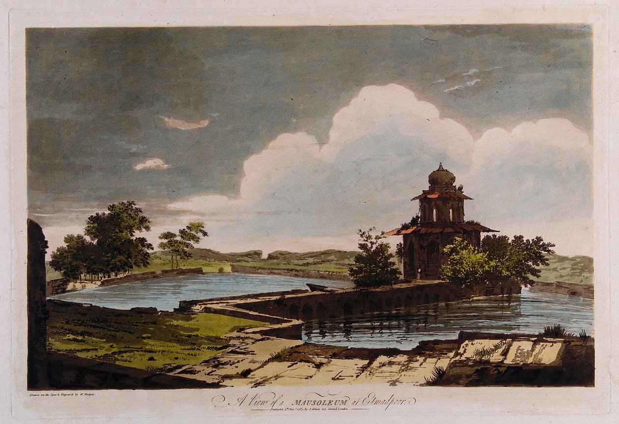 Vista di un mausoleo a Etmadpoor da William Hodges