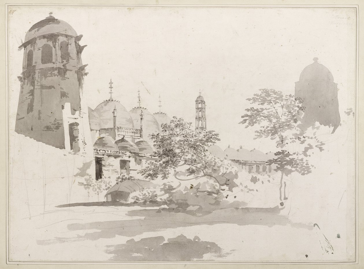 Veduta della Cuttera costruita da Jaffier Cawn a Murishidbad, c.1781 da William Hodges