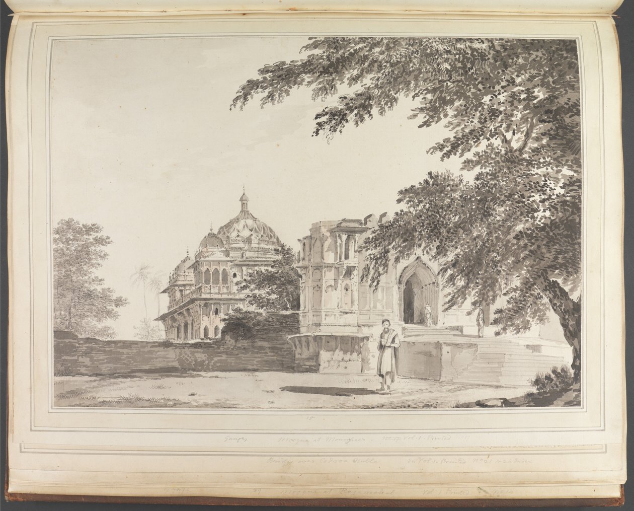 Veduta della moschea di Mounheer [Maner] da sud-est da William Hodges