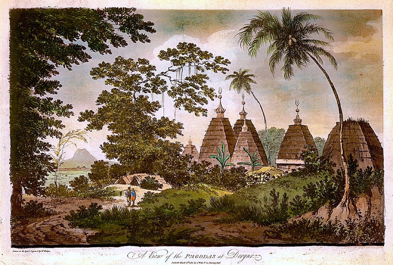 Una vista delle pagode di Deogar da William Hodges