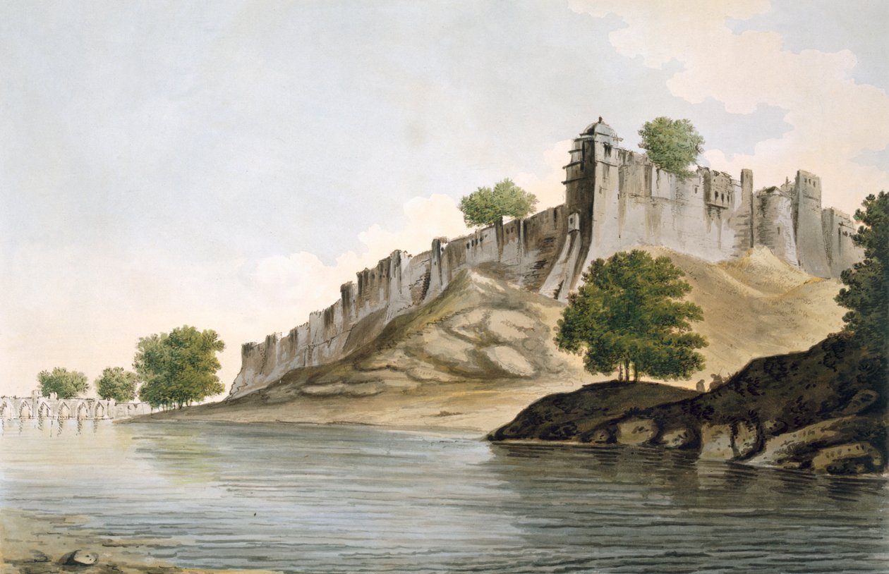 Pl. 33 Veduta del Forte di Ilionpoor sulle rive del fiume Goomty da 