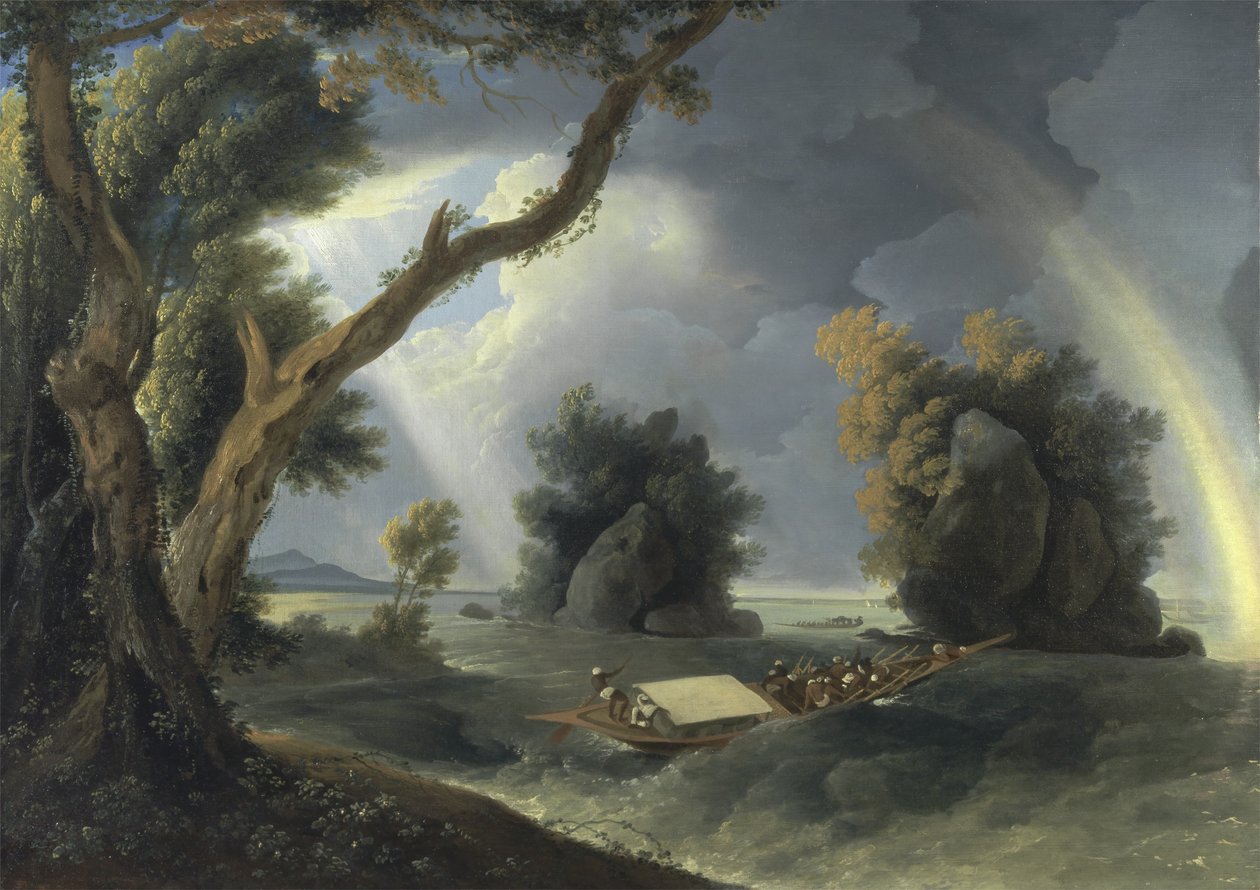 Tempesta sul Gange, con la signora Hastings vicino alle rocce di Colgon, c.1790 da William Hodges