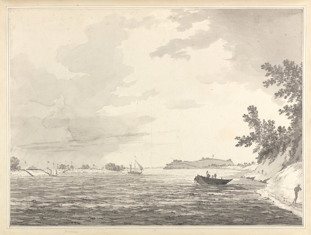 Veduta di un accampamento militare con Chunargarh sullo sfondo da William Hodges