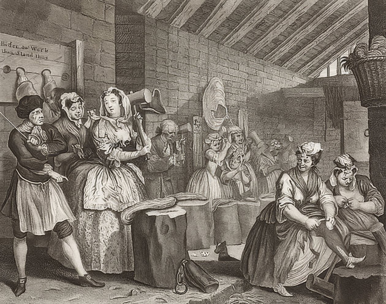 Il progresso di una prostituta, foglio 4: In prigione da William Hogarth