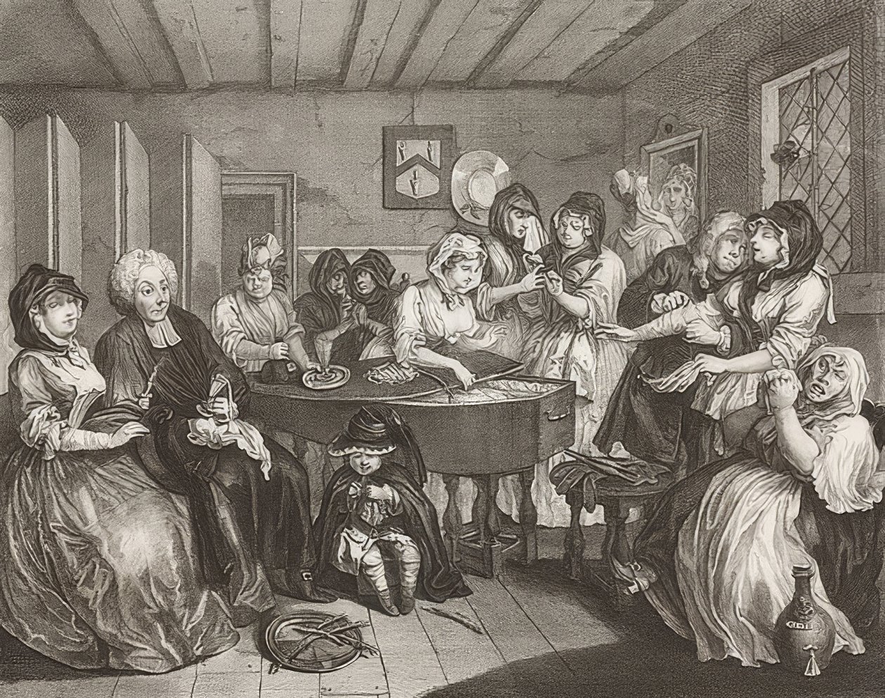 Il progresso di una prostituta / Il cammino di una cortigiana. Tavola 6: Il funerale da William Hogarth