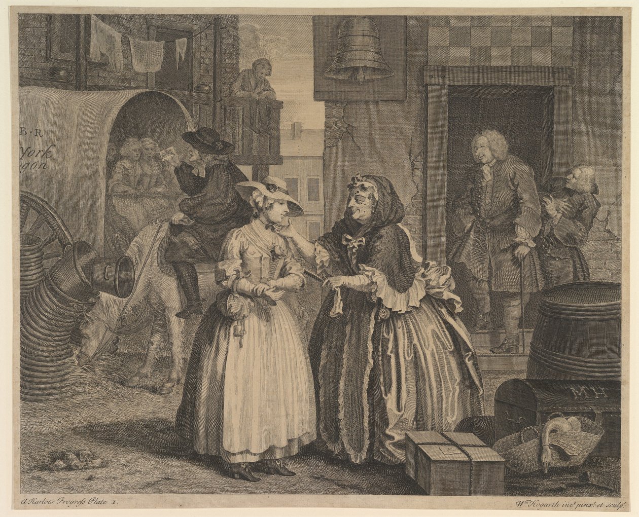 Il progresso di una prostituta, Piatto 1 da William Hogarth