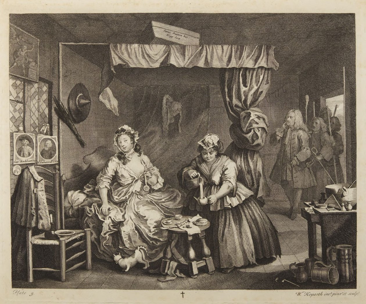 Il percorso di una prostituta, tavola 3 da William Hogarth