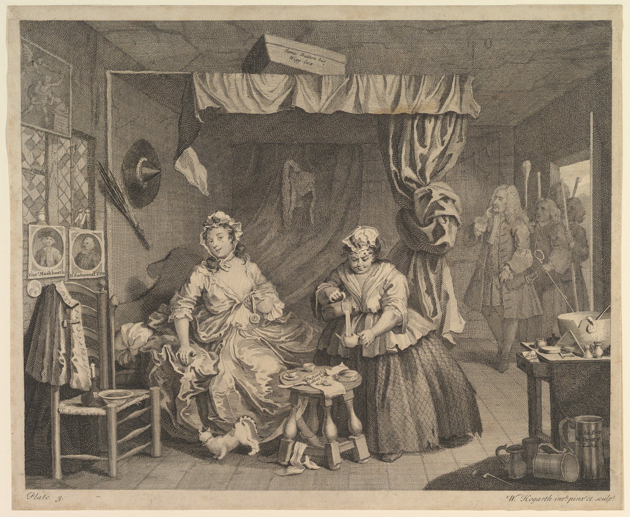 Il percorso di una prostituta, tavola 3 da William Hogarth
