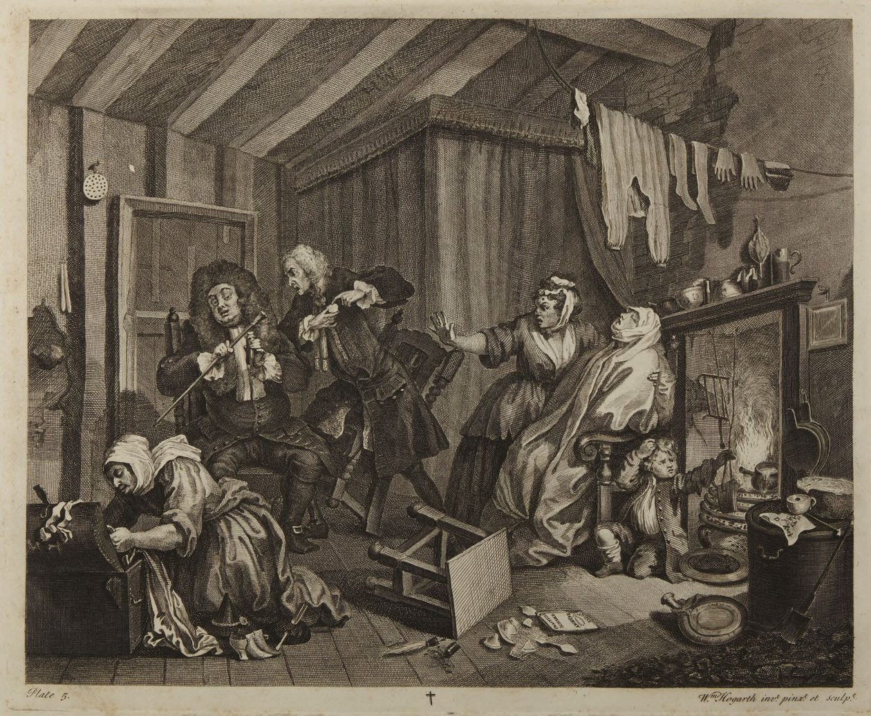 Il percorso di una prostituta, tavola 5 da William Hogarth