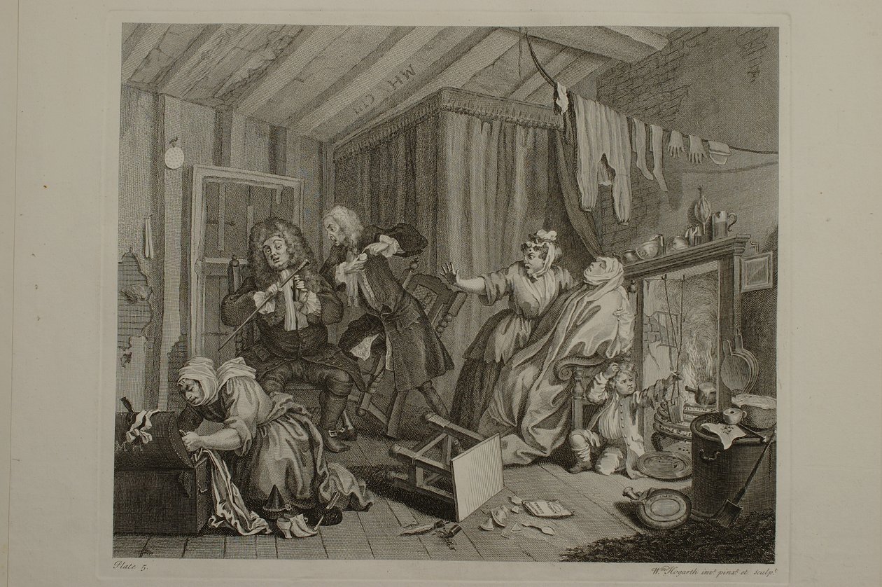 Il percorso di una prostituta: tavola 5 da William Hogarth