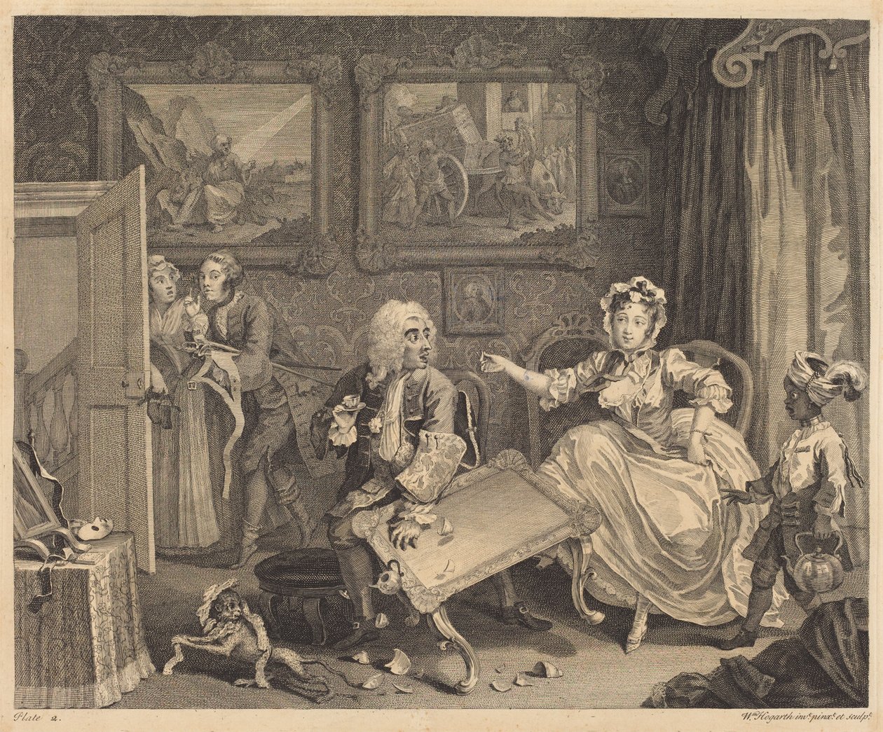 Il percorso di una prostituta: tav. 2 da William Hogarth