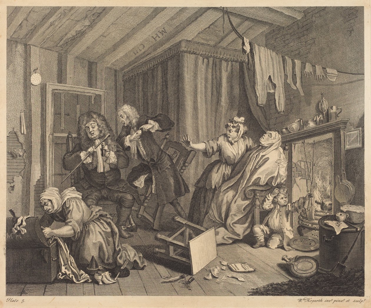 Il percorso di una prostituta: tavola 5 da William Hogarth