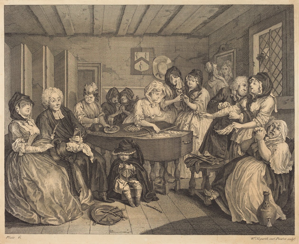 La carriera di una prostituta: tavola 6 da William Hogarth