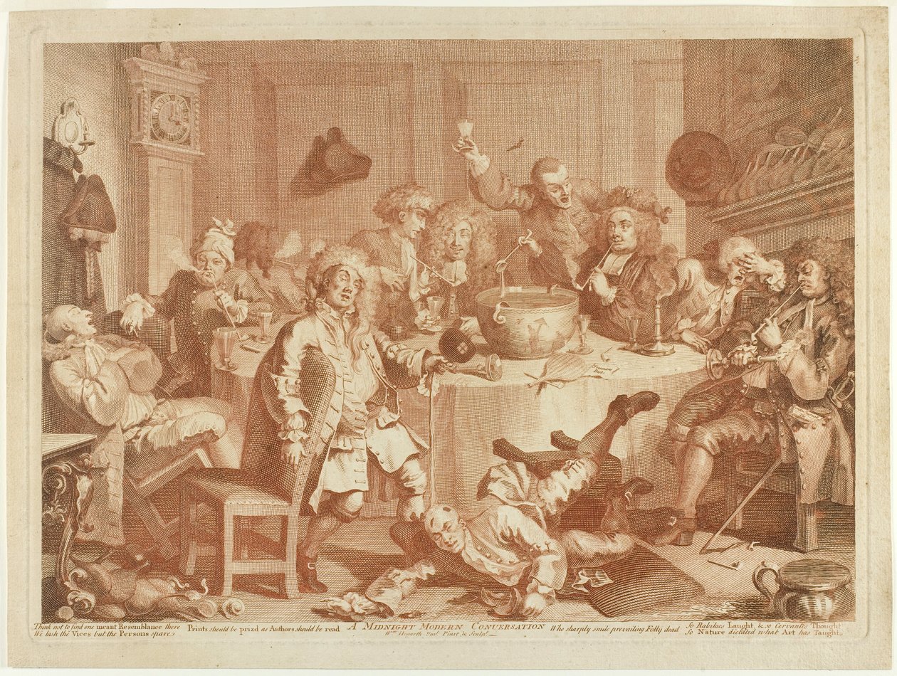 Una conversazione moderna a mezzanotte da William Hogarth