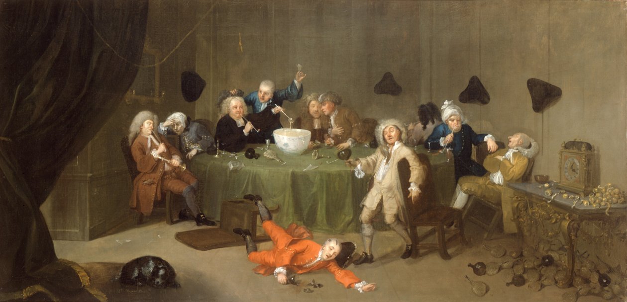 Una Conversazione Moderna a Mezzanotte, c.1732 da William Hogarth