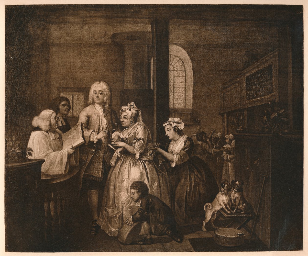 Il progresso del libertino - 5: Si sposa, 1733 da William Hogarth