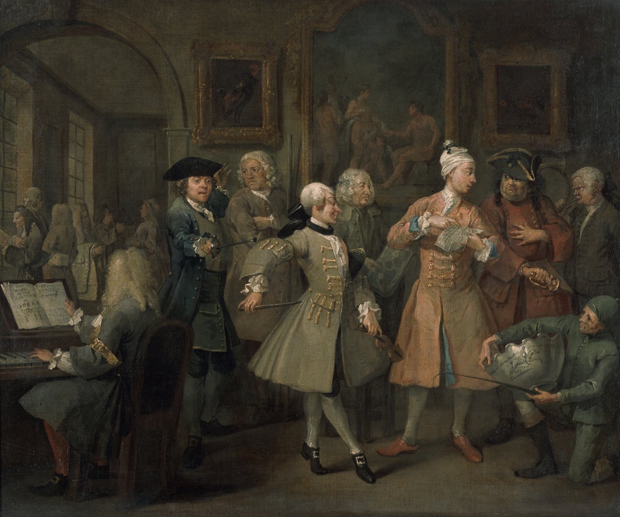 La carriera di un libertino II: Il ricevimento del libertino, 1733 da William Hogarth