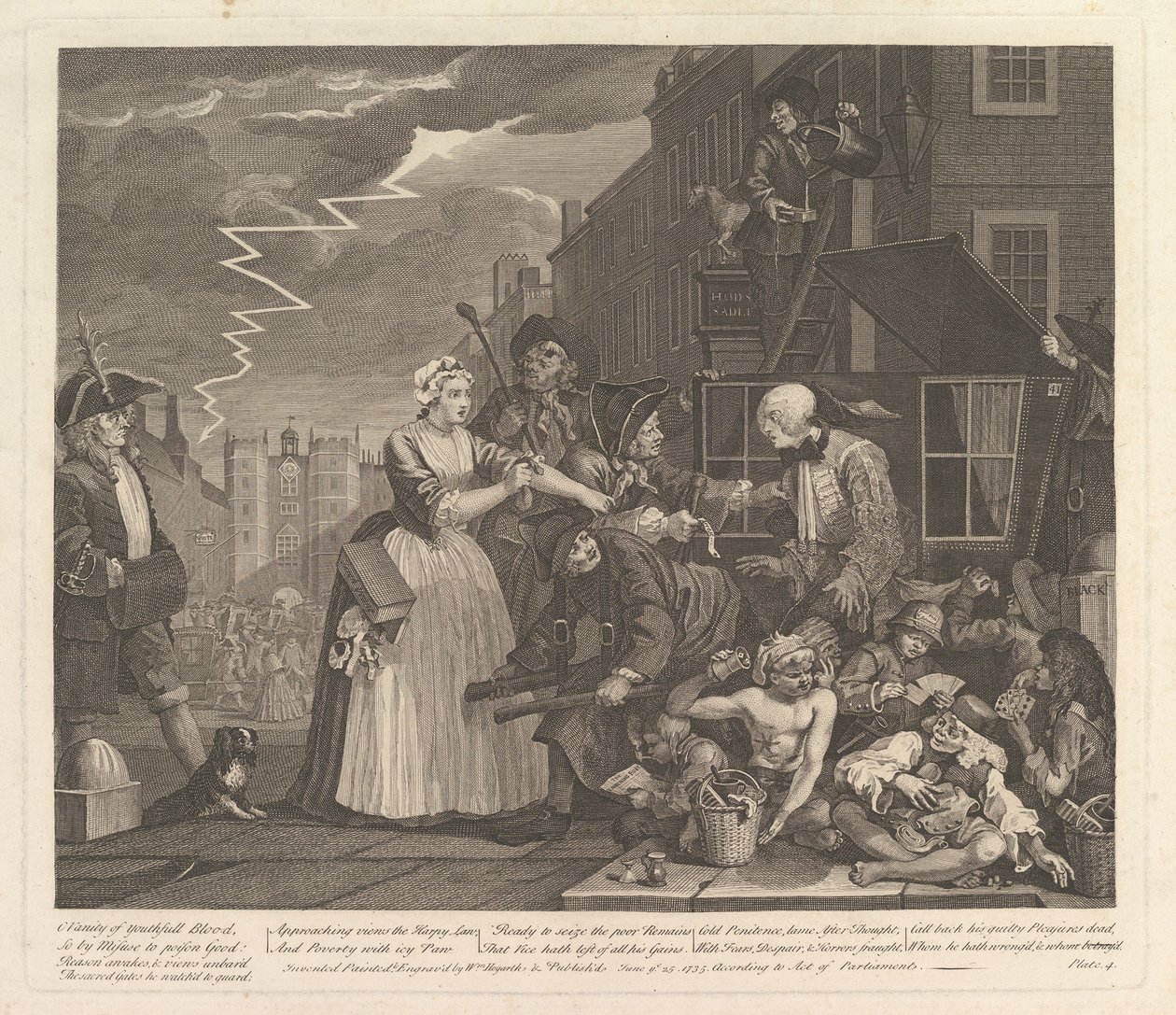 La carriera di un libertino, Tavola 4 da William Hogarth