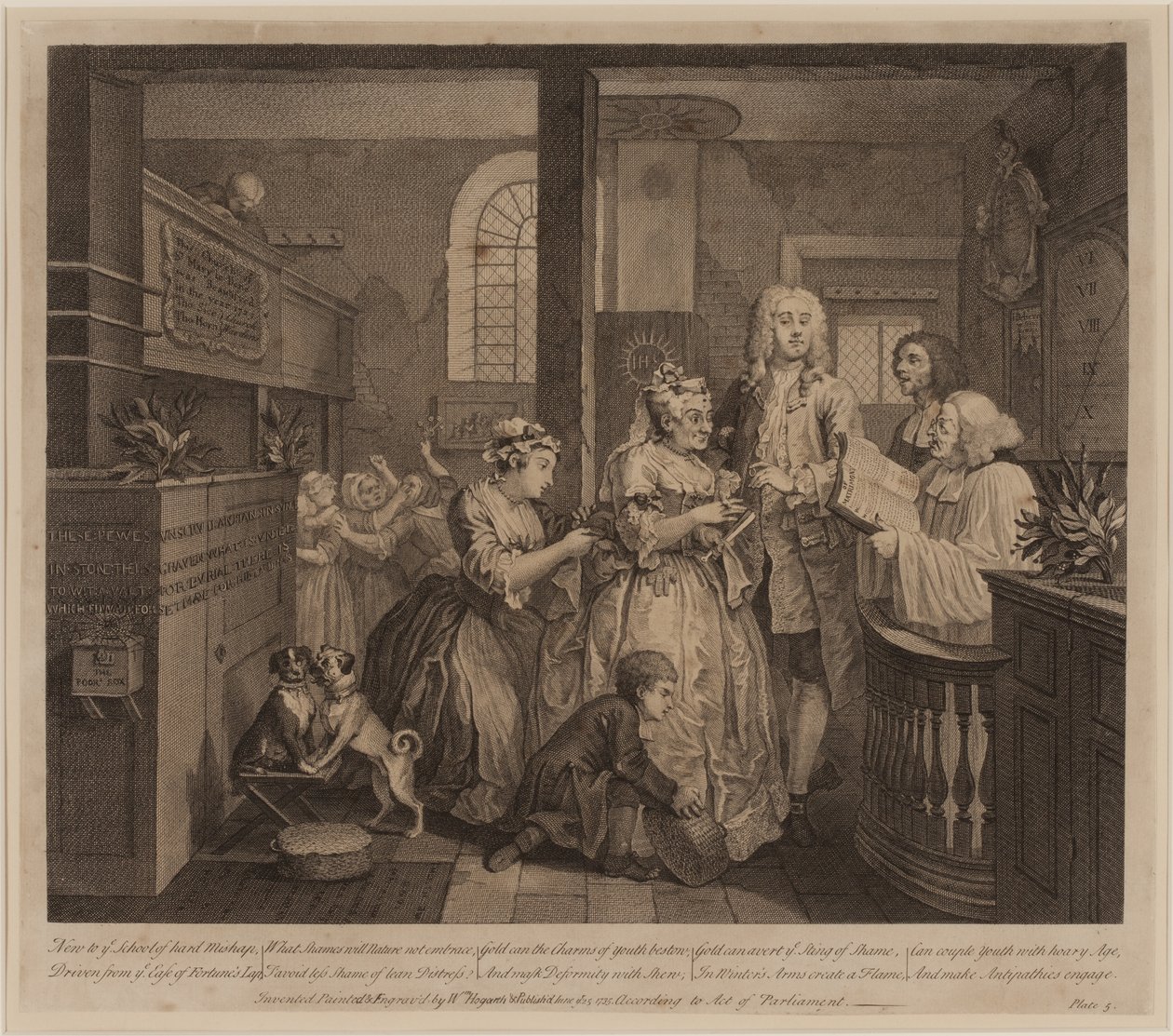 La carriera di un libertino, tavola 5 da William Hogarth