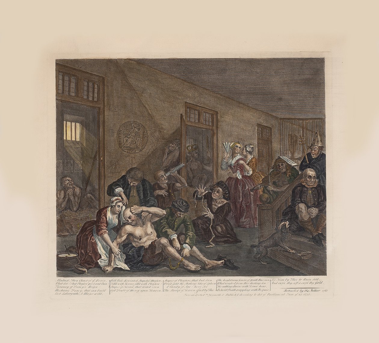 La carriera di un libertino, Tavola 8: Nel manicomio, ca 1735 da William Hogarth