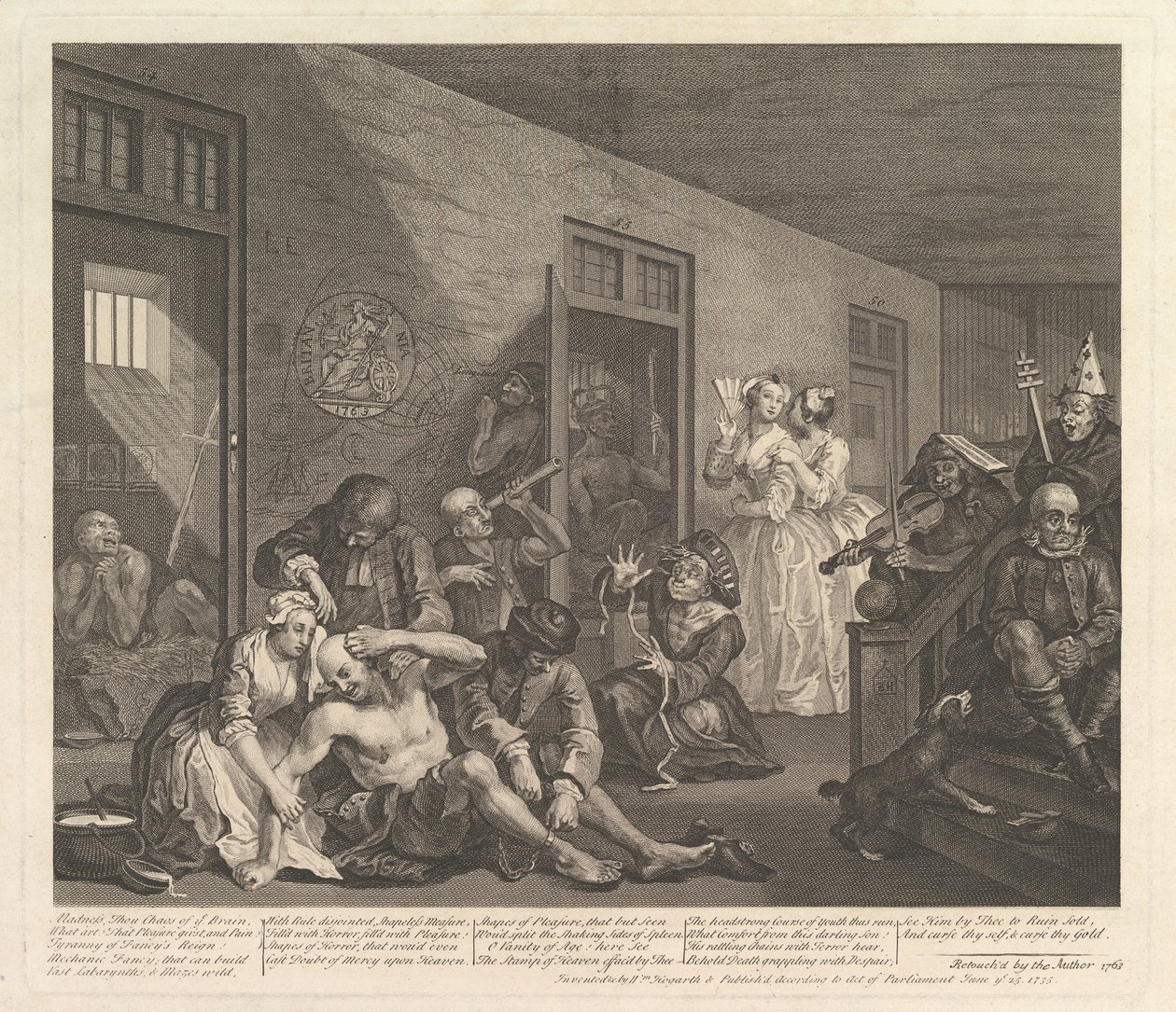 Il progresso di un libertino, Tavola 8, [25 giugno 1735] ripubblicato 1763 da William Hogarth